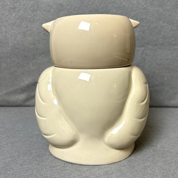 Owl Ceramic Bath & Body Works 2005 Cream Candle Holder Luminary Slatkin & Co - Picture 3 of 8